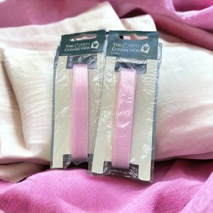 Lot of 2 The Card Connection Ribbon Pink 100% Nylon 5/8" x 5yd Each NEW